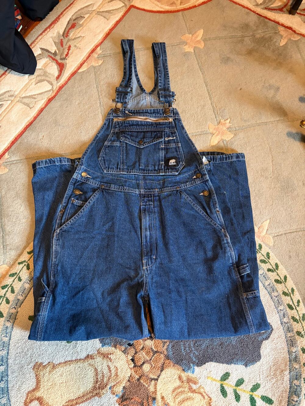 Berne Men's Denim Bib Overalls 36x30 Blue Carpenter Workwear B810SWD